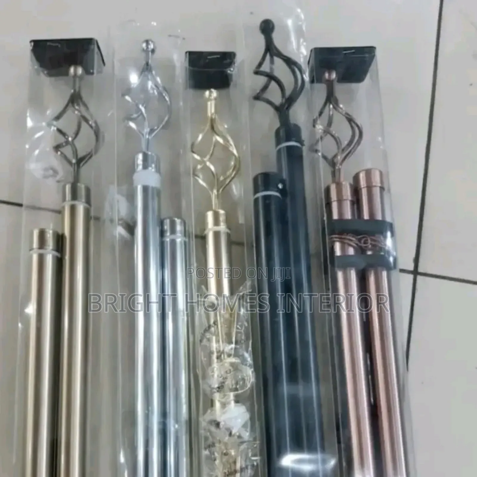 Black Imported Curtain Rods Available