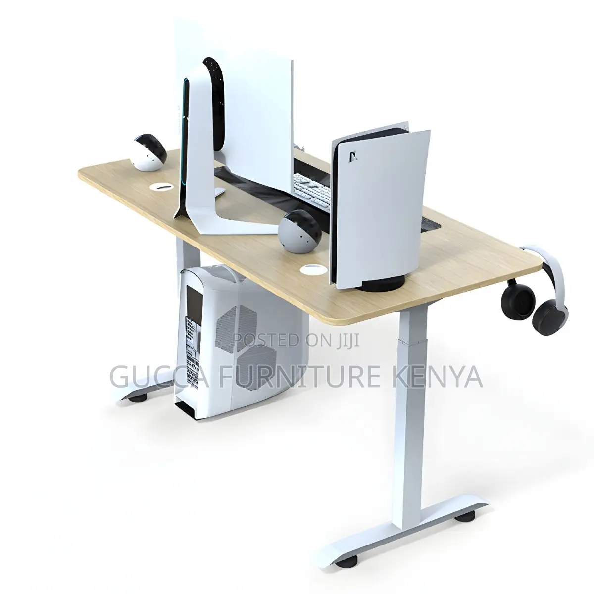 Office Tables: 160cm Standing Office Desk With Metal Legs
