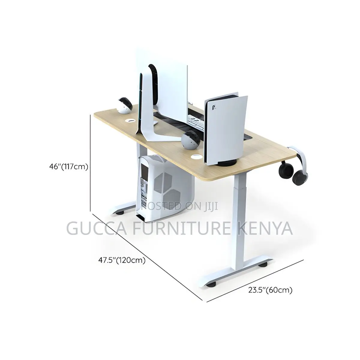 Office Tables: 160cm Standing Office Desk With Metal Legs