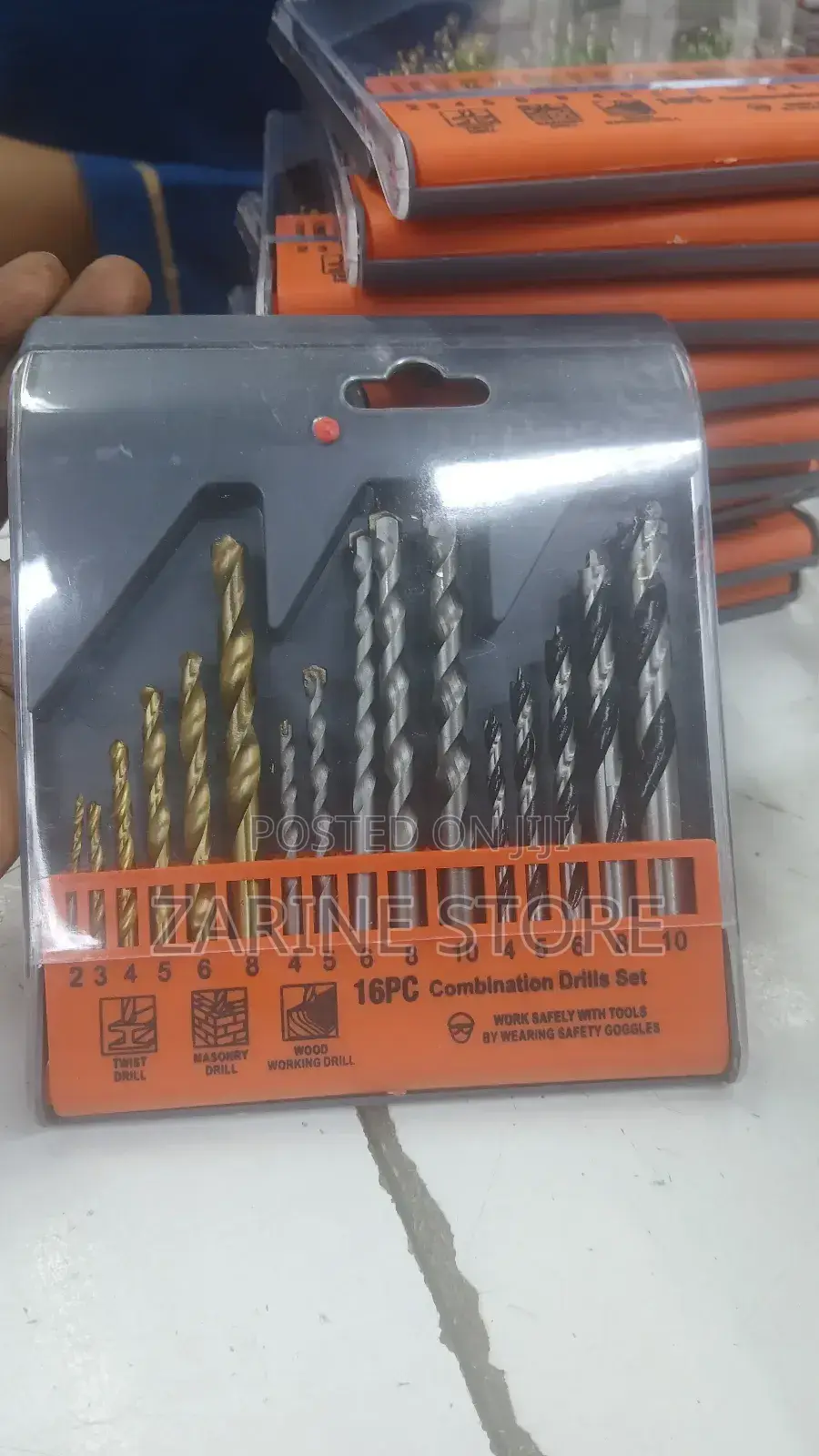 16 PCS Set of Drill Bits Masonry Wood and Twist Drill Set