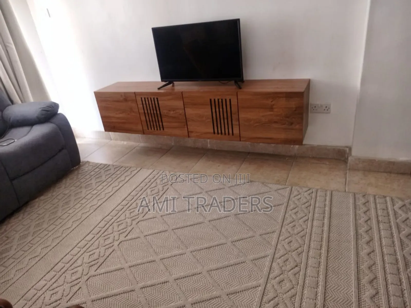 Natural Brown Floating Tv Stand