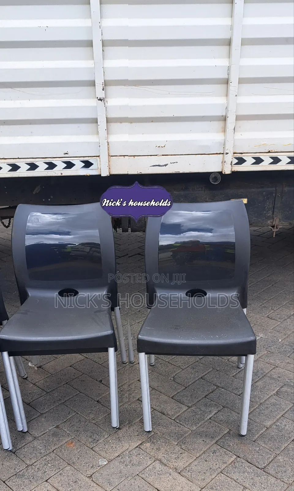 Black Chairs (Plastic Chairs) With Quality Metal Tubing Legs
