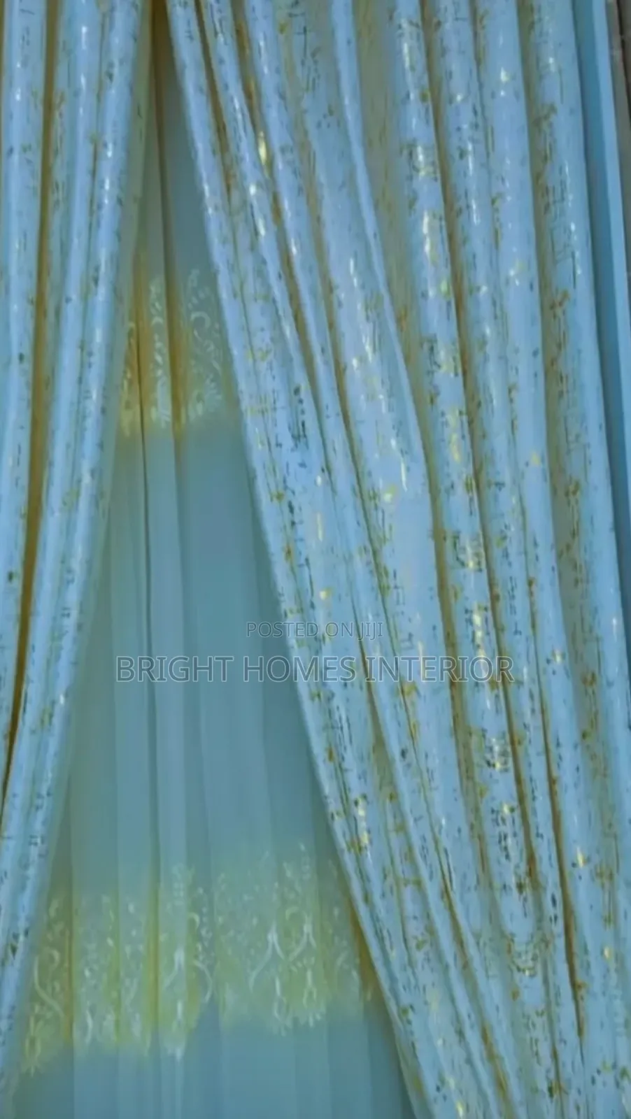 White Gold Velvet Curtain High Quality Cotton Material