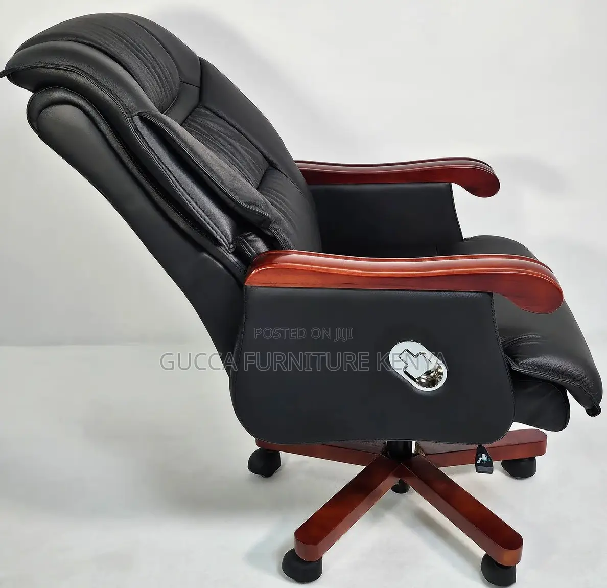 Office Chairs: High Executive Office Chair With Walnut Arms
