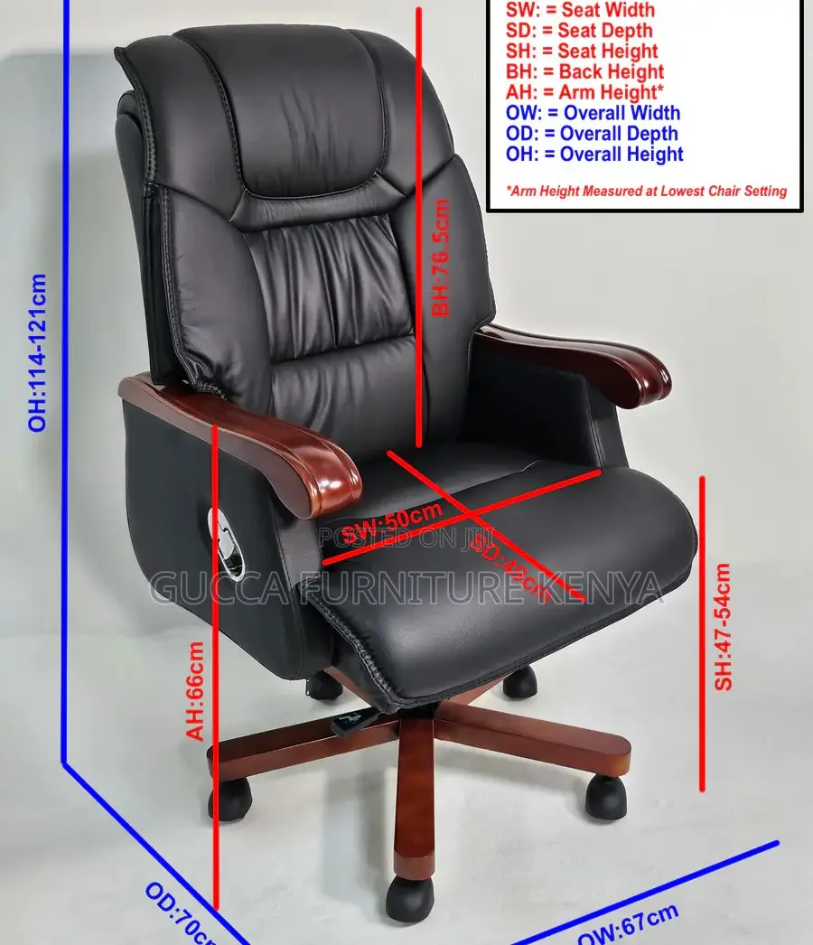 Office Chairs: High Executive Office Chair With Walnut Arms