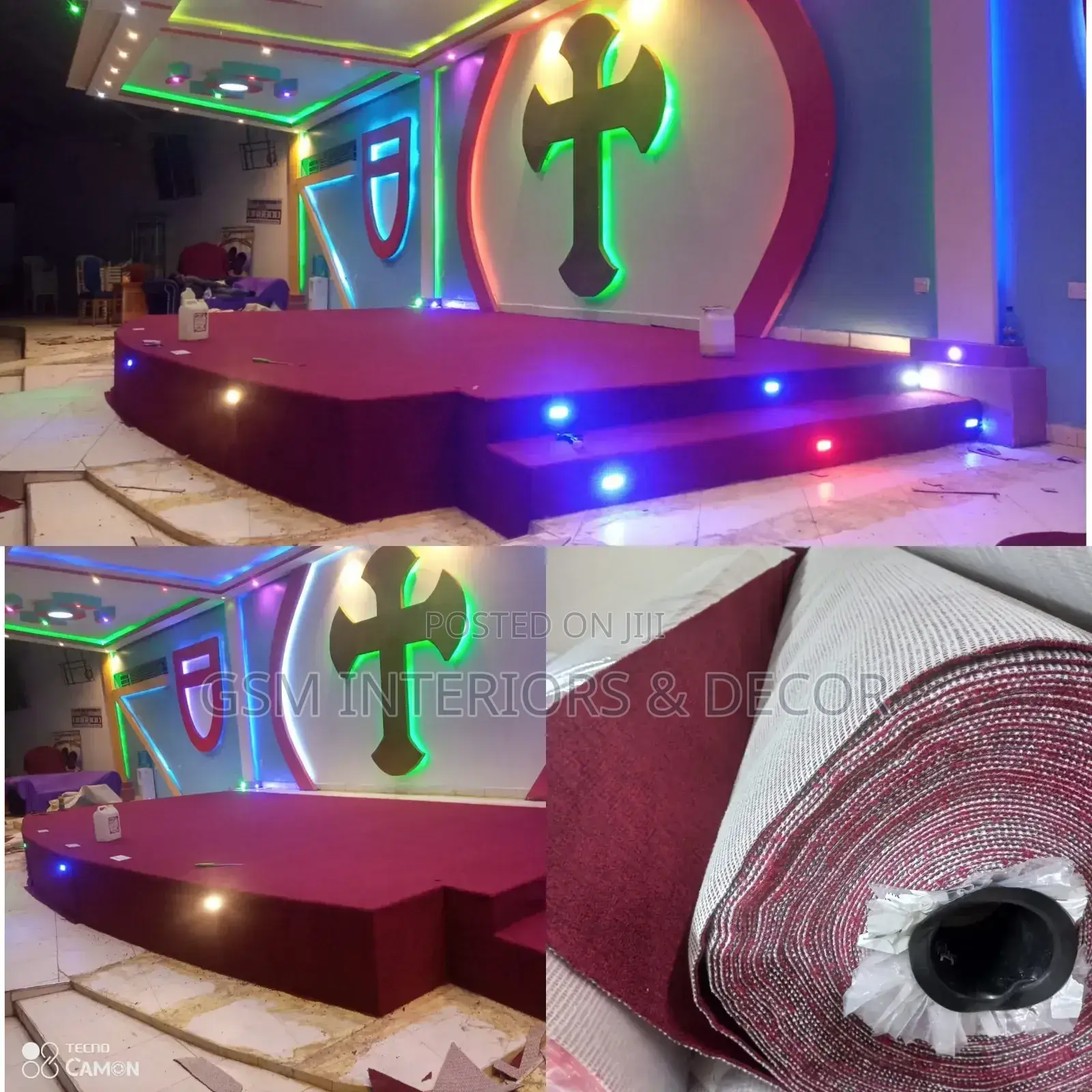 Maroon Dark Wall to Wall Carpets Church Carpets
