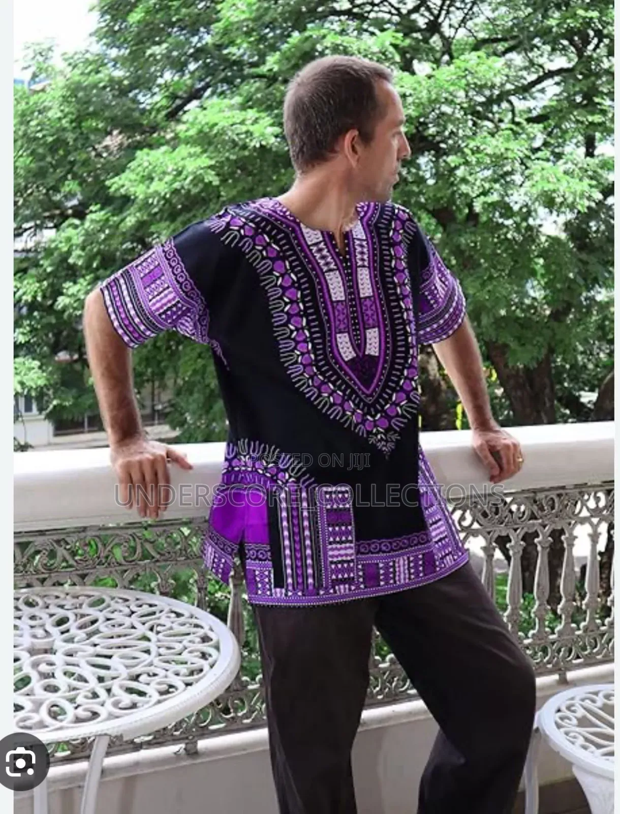 Purple Unisex Ankara Tops