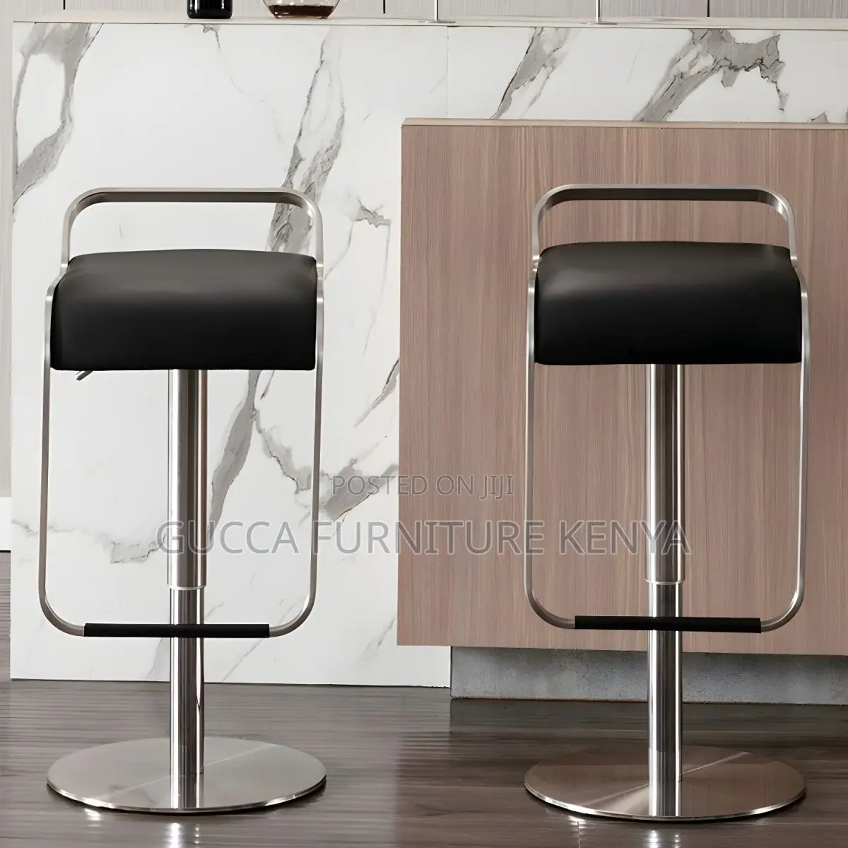 Home Chairs: Office Modern Square Leather Counter Stool