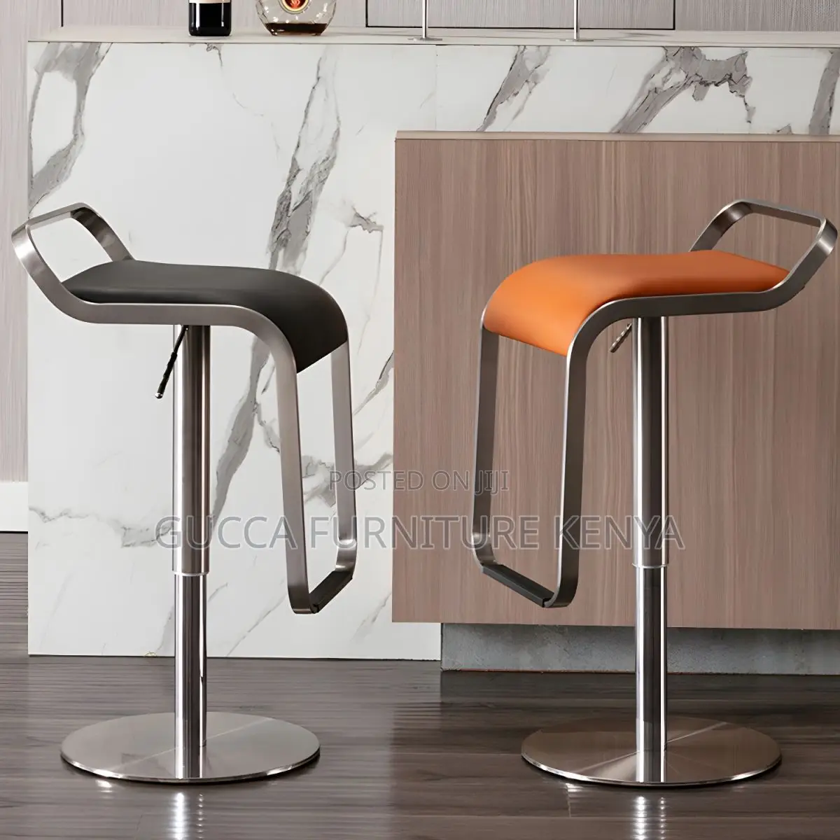 Home Chairs: Office Modern Square Leather Counter Stool