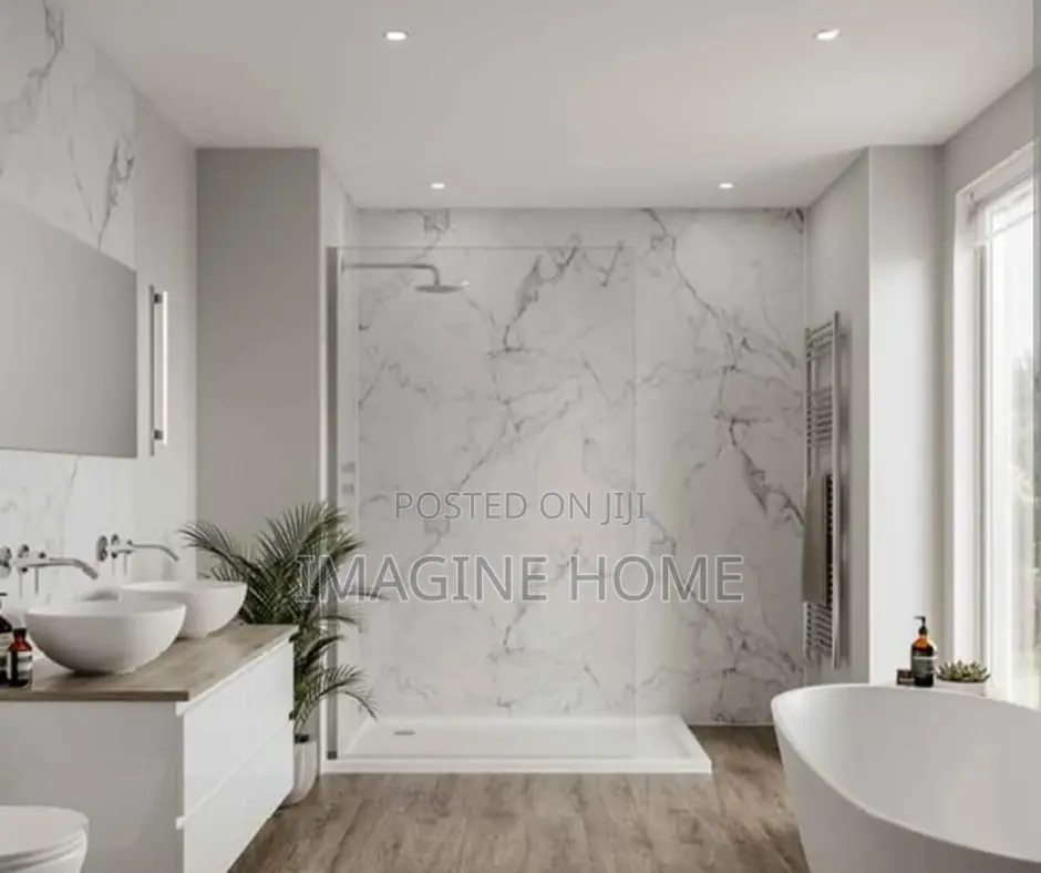 Dinning Wall With Glossy Uv Marble Sheet