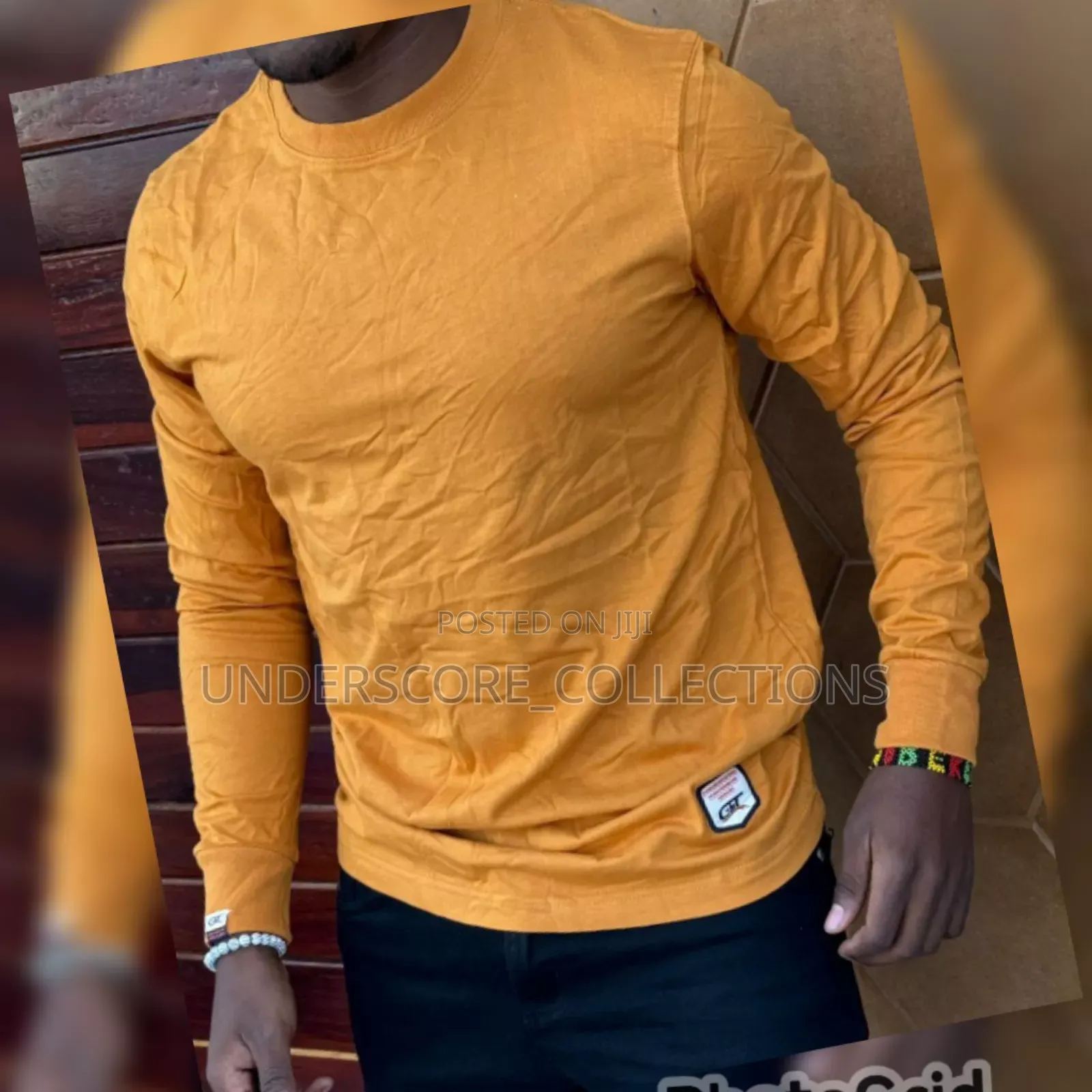 Mustard Long Sleeved Men's T-Shirts