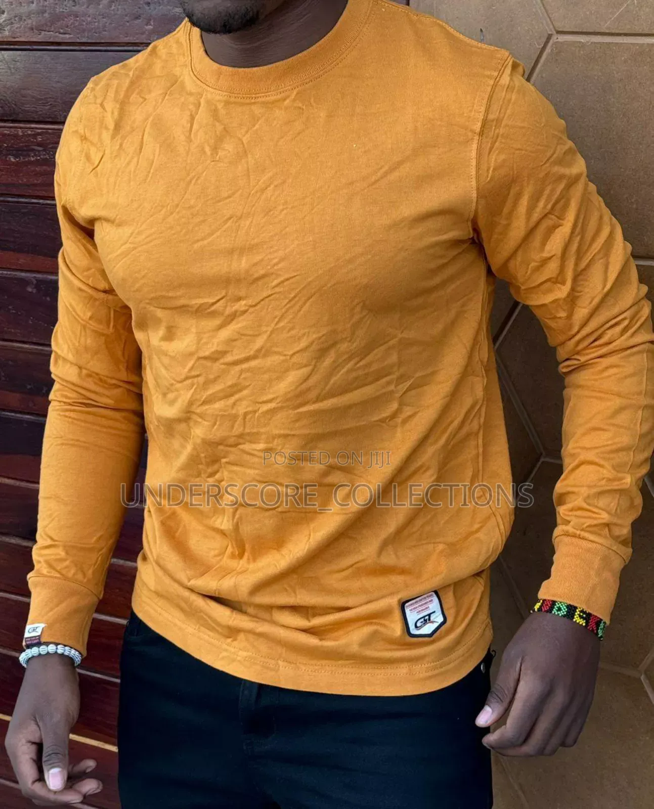 Mustard Long Sleeved Men's T-Shirts
