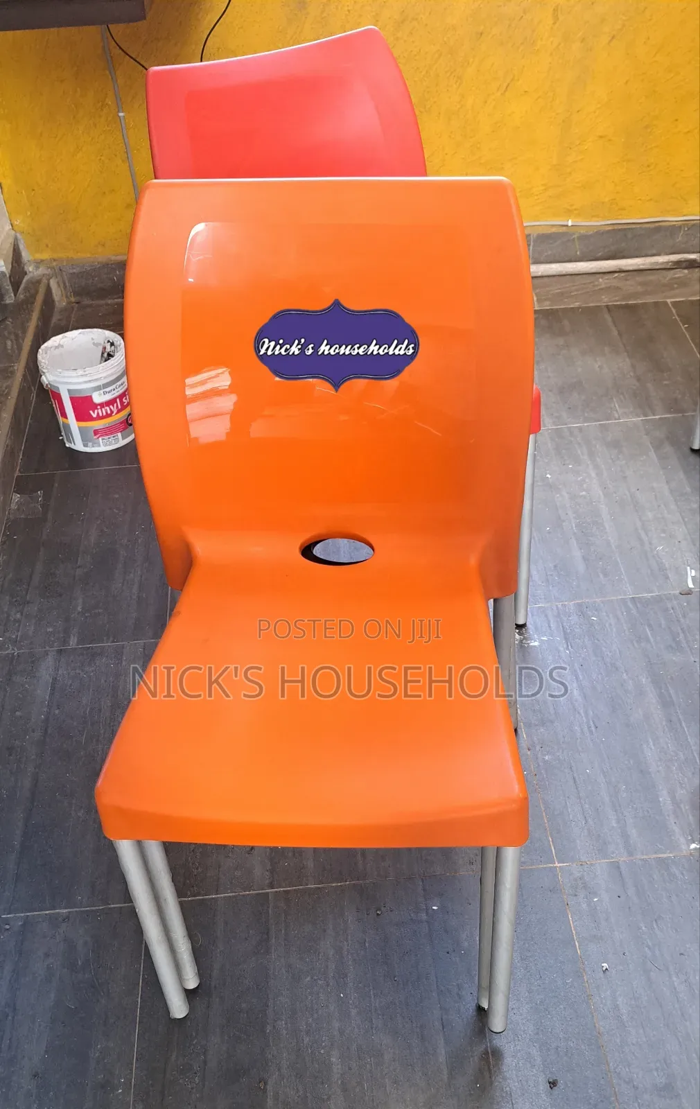 Armless Plastic Chair [Orange]