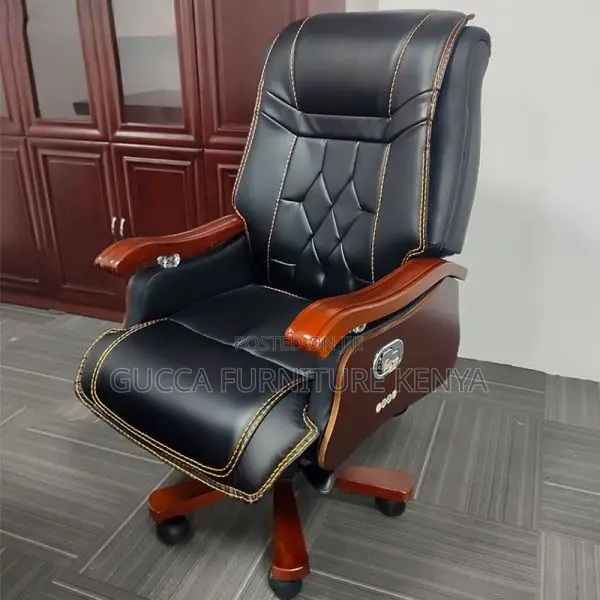 Office Chairs: Faux Leather Midnight Swivel Executive Chair