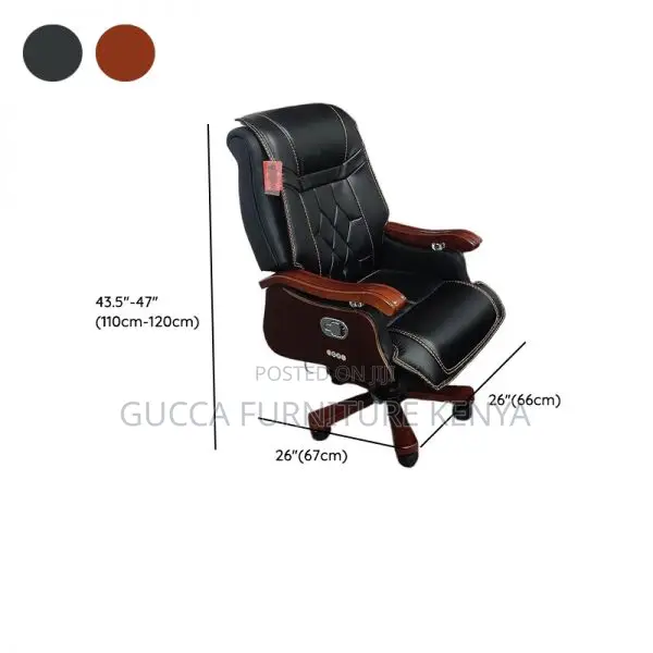 Office Chairs: Faux Leather Midnight Swivel Executive Chair