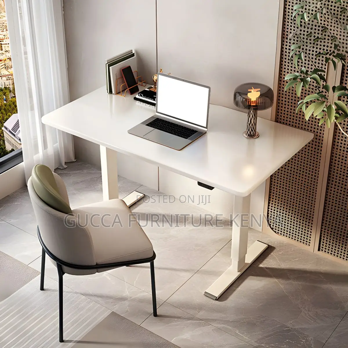 Office Tables:120cm Rectangular White Office Desk-Electric