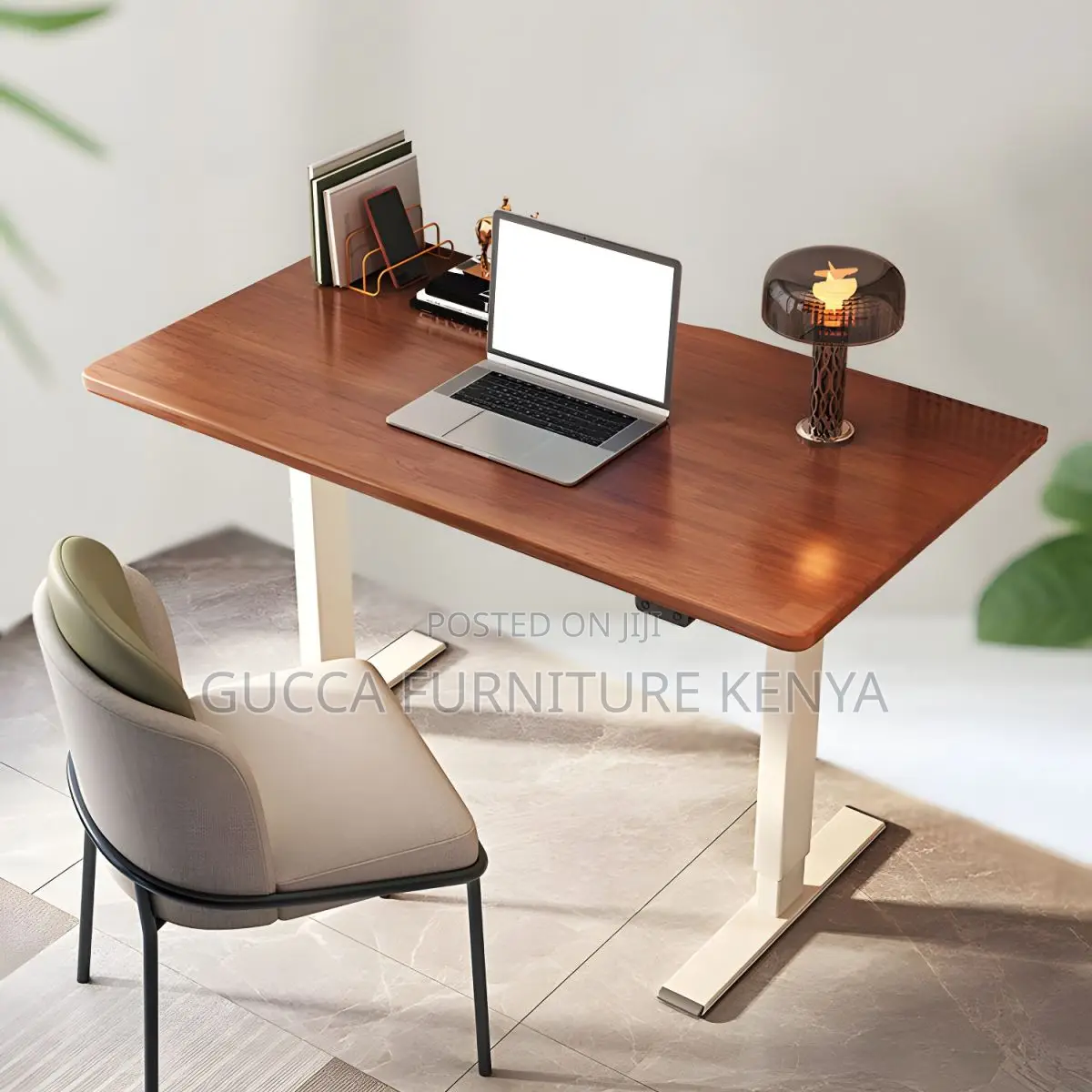 Office Tables:120cm Rectangular White Office Desk-Electric