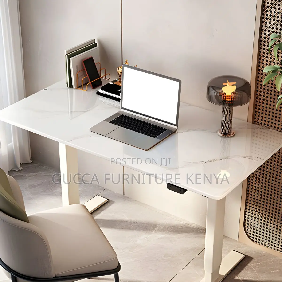 Office Tables:120cm Rectangular White Office Desk-Electric