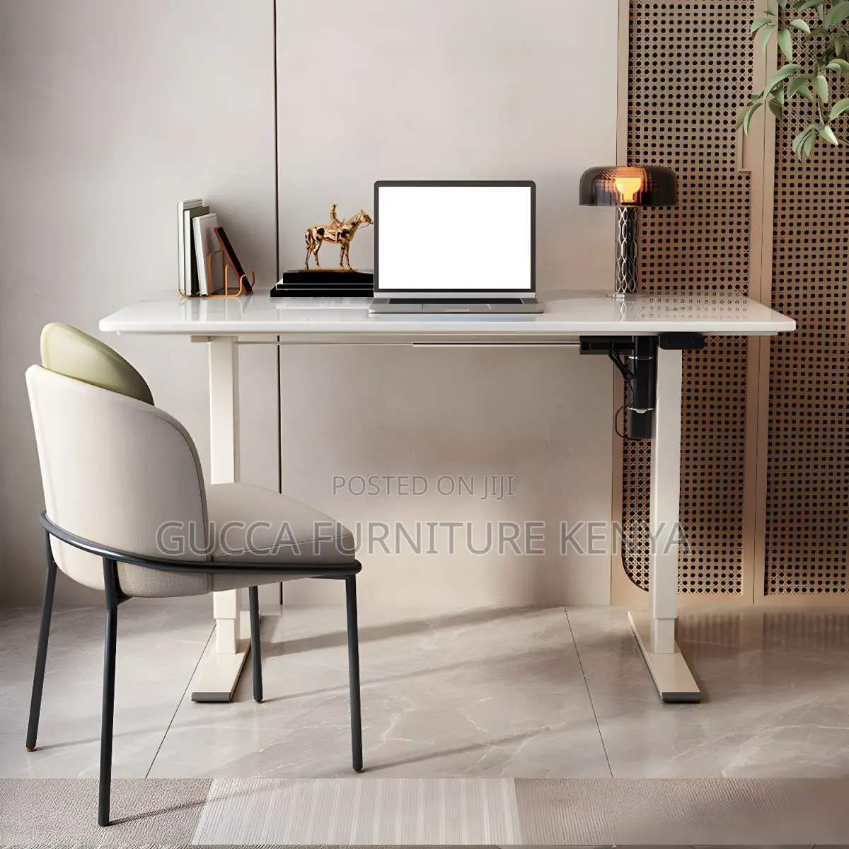 Office Tables:120cm Rectangular White Office Desk-Electric