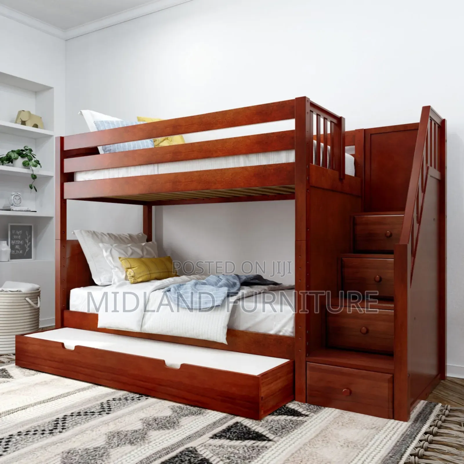 Mahogany Tripple Decker Bunk Bed