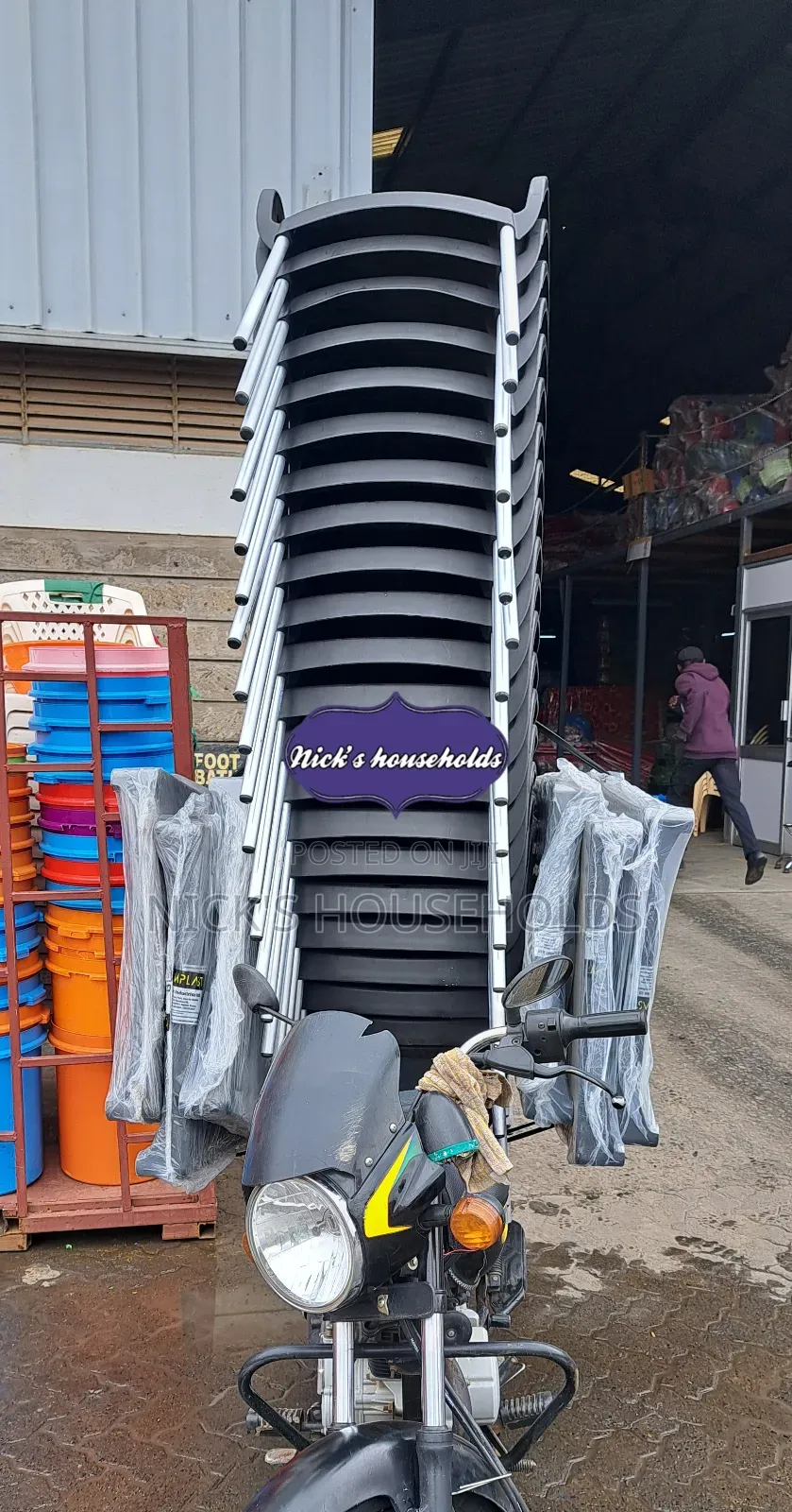 Plastic Chairs ( Black With Arms)