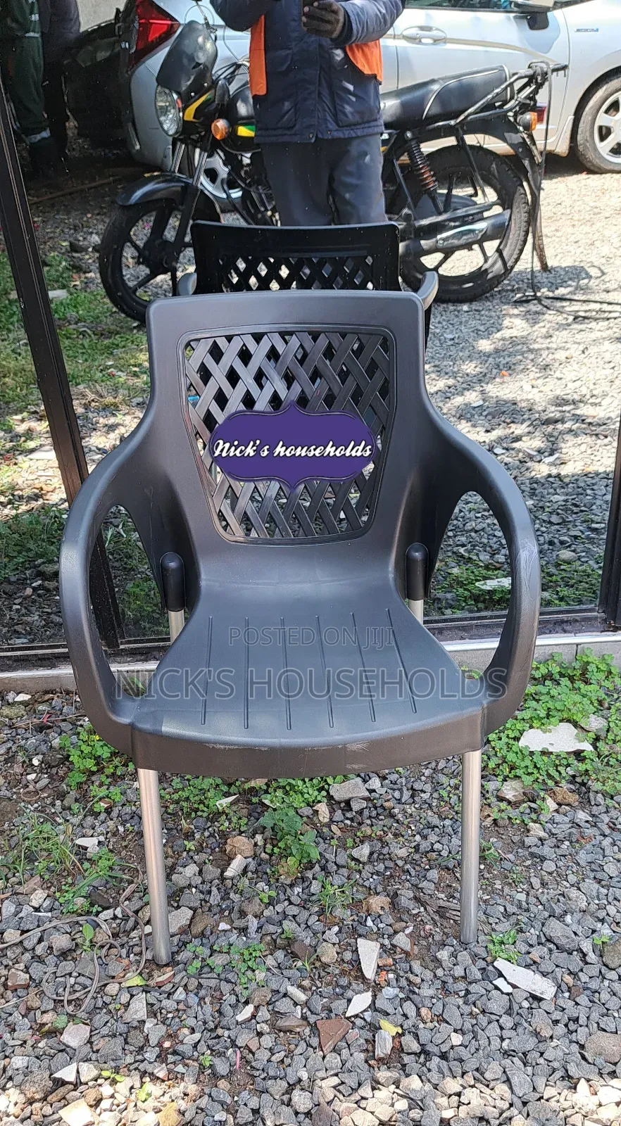 Quality Plastic Chair With Metal Tubing Legs and Armrest