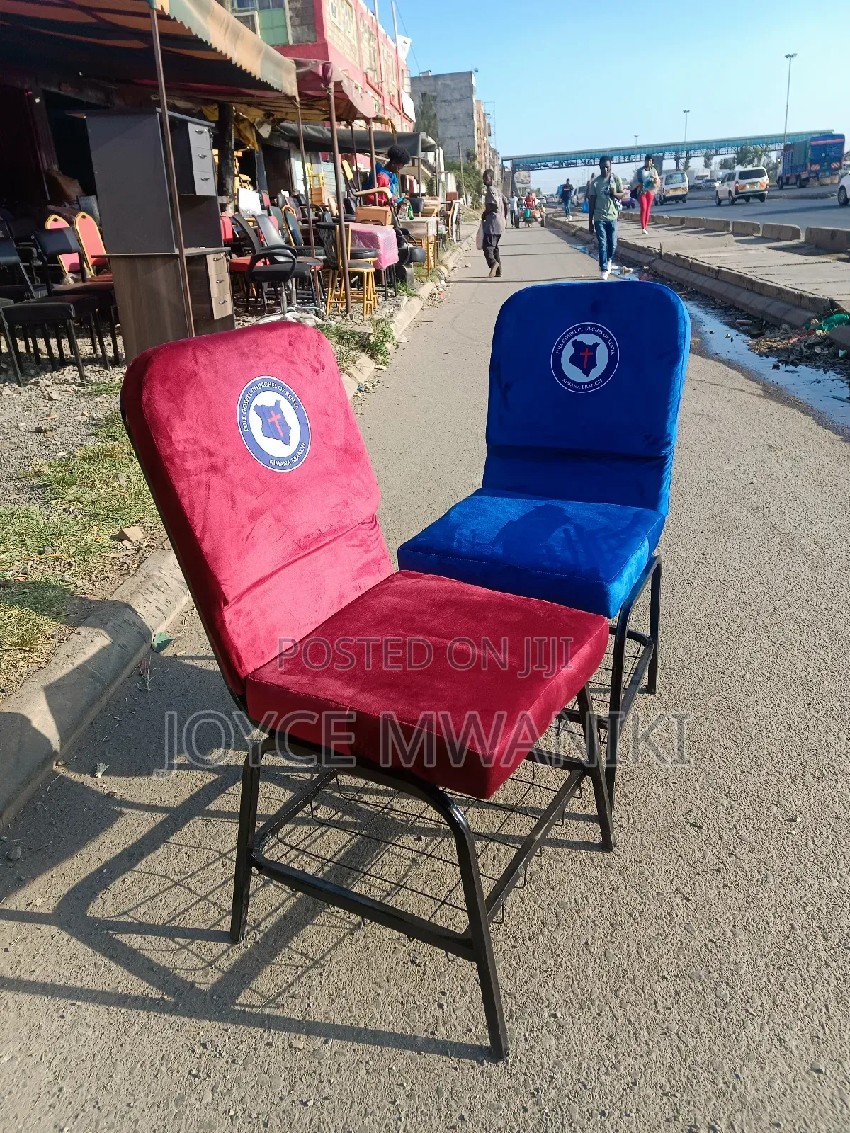 Church Chairs Velvet Fabric, With Basket Mesh