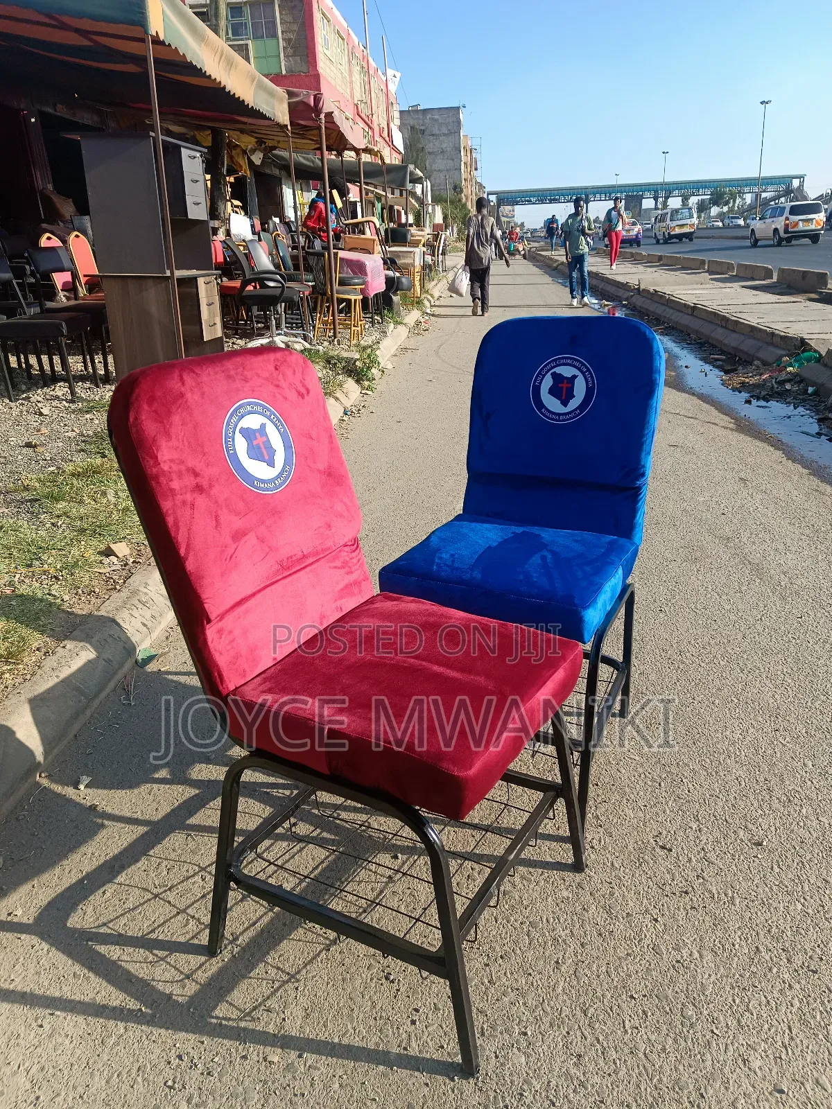 Church Chairs Velvet Fabric, With Basket Mesh