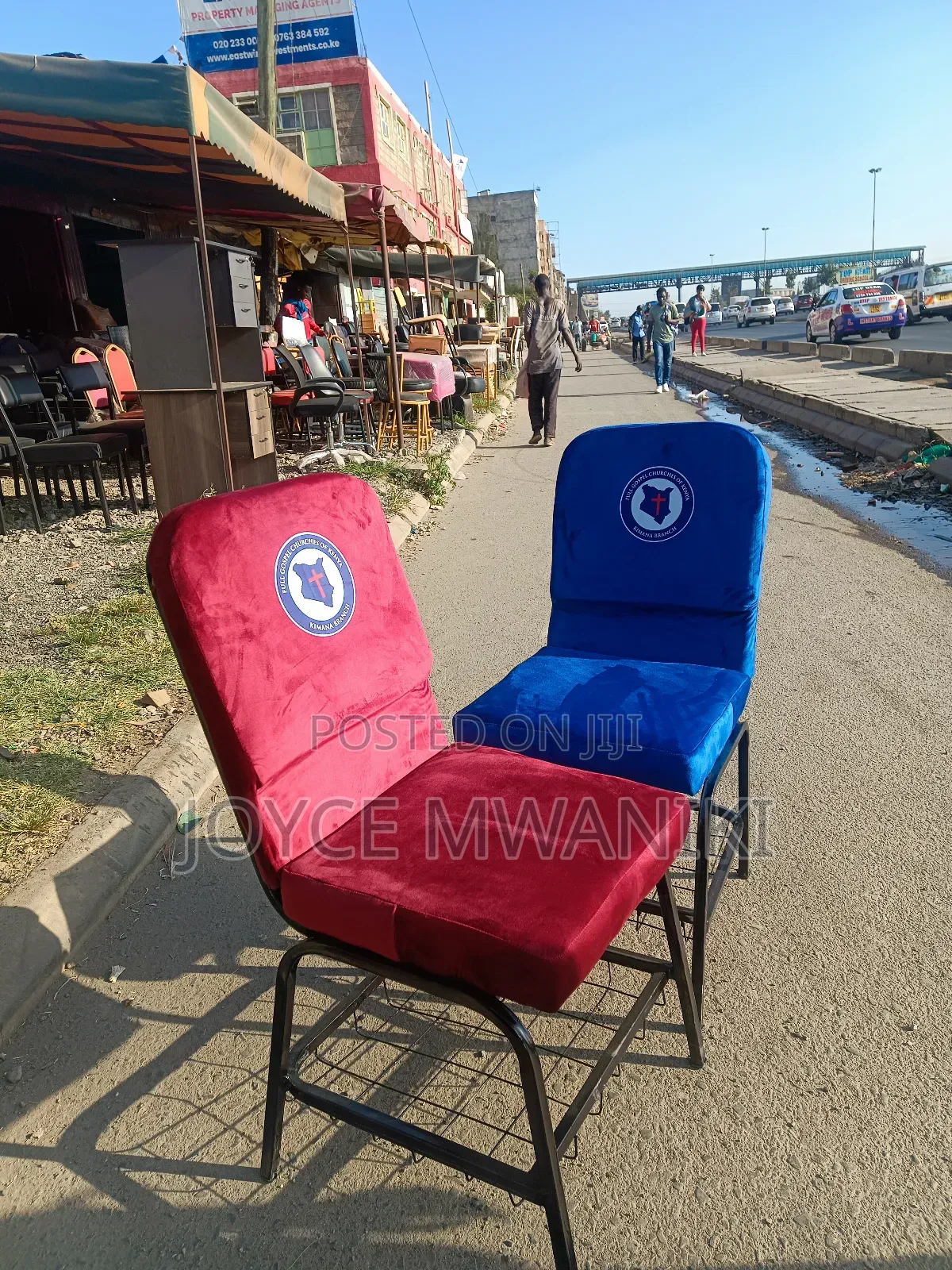 Church Chairs Velvet Fabric, With Basket Mesh