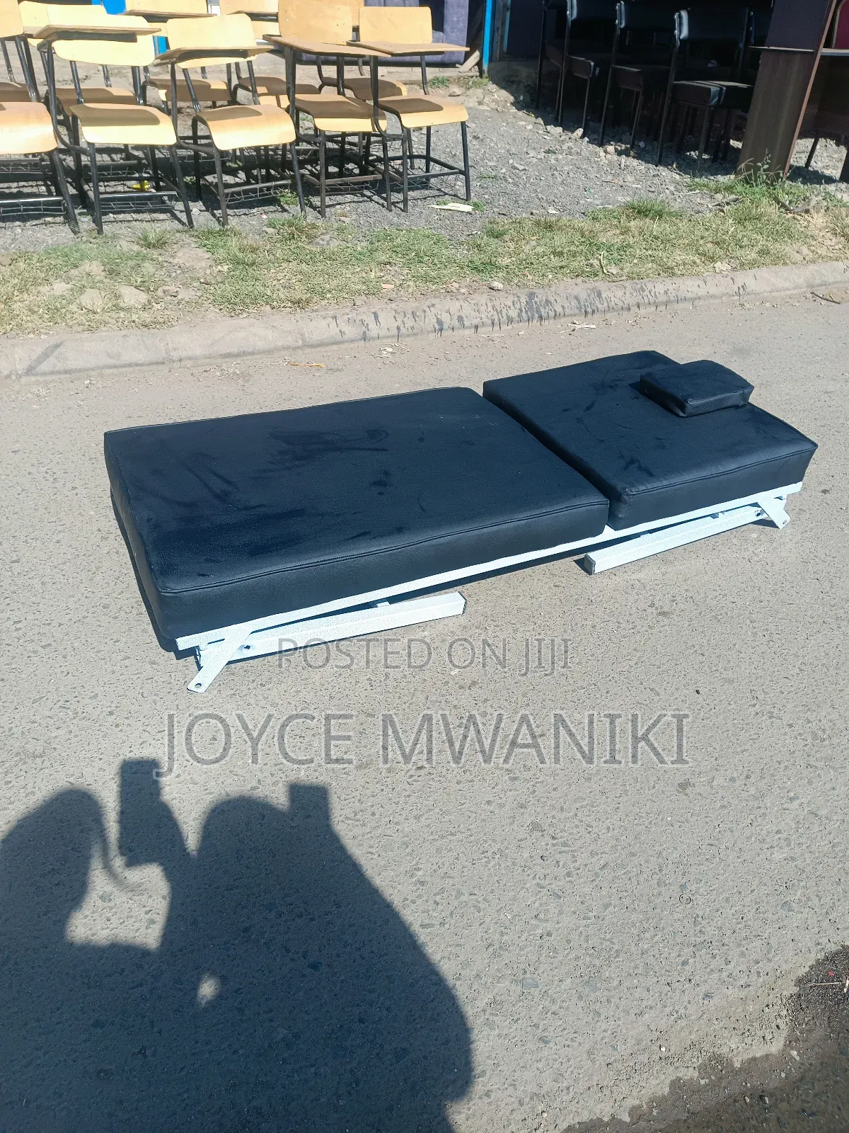 Massage Bed, White and Black Foldable