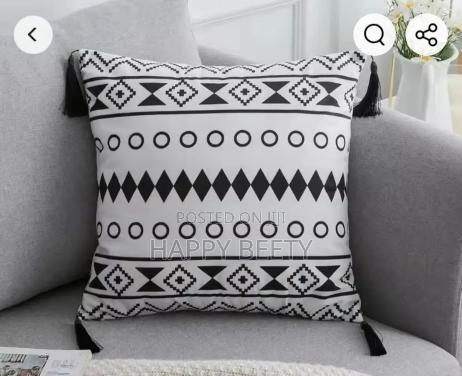 Black and White Cotton Throw Covers