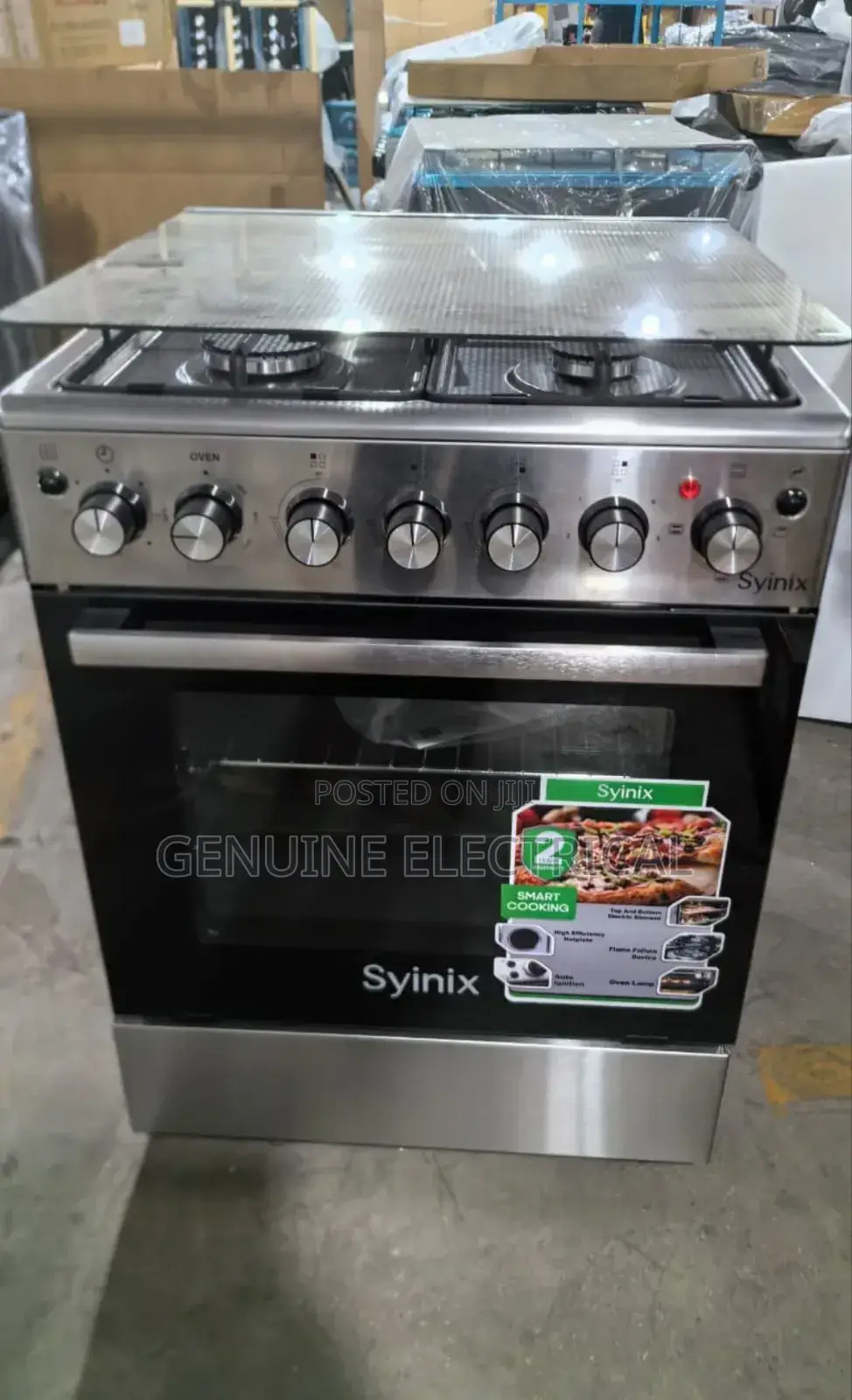 Synix 60×60 Free Standing Cooker With Gas Sensor