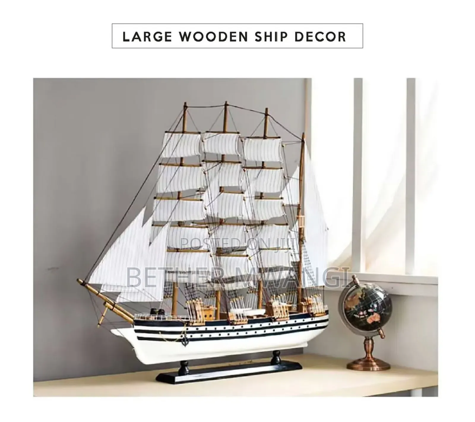 Wooden Mediterranean Sailboat Model in Kenya
