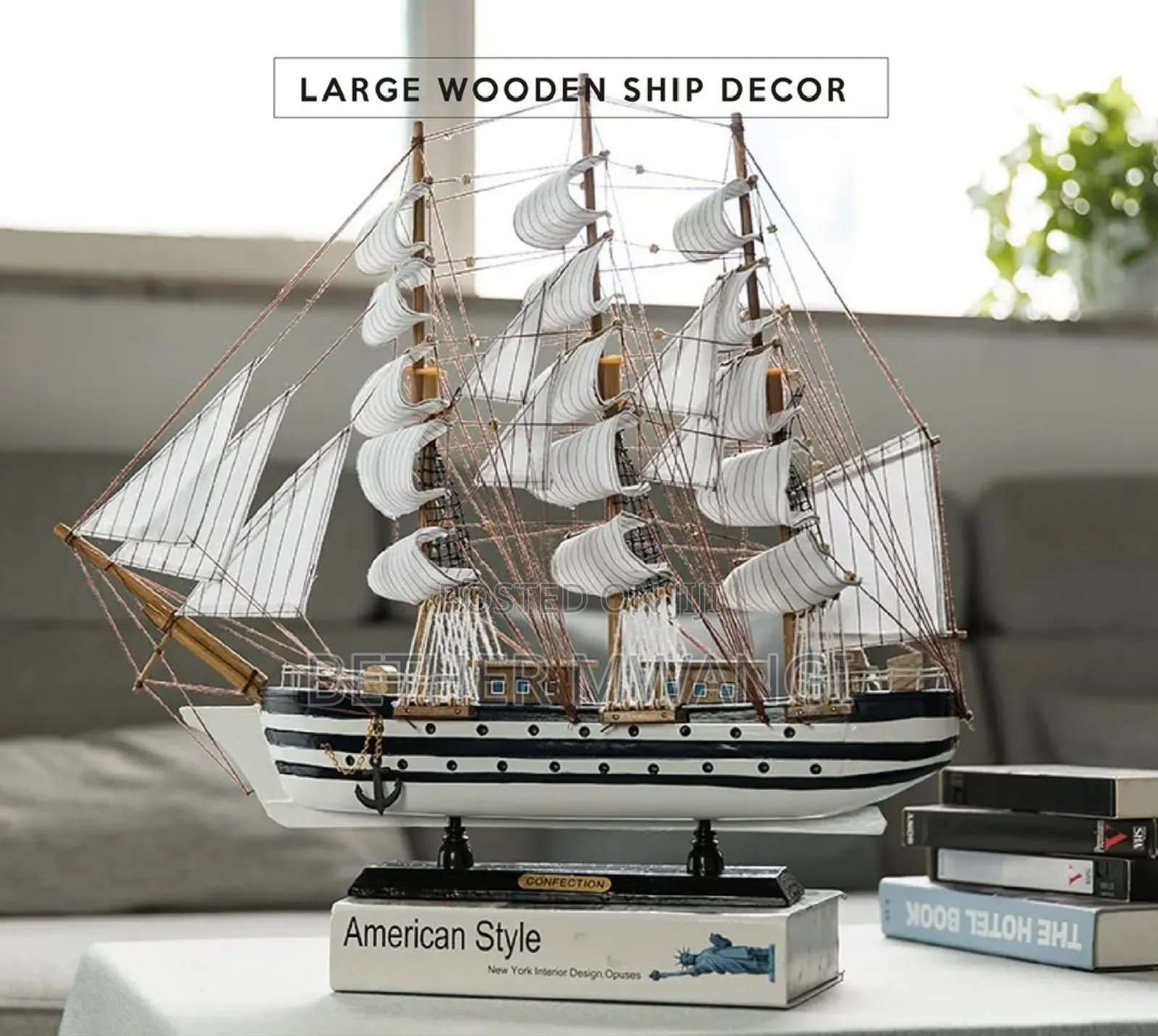 Wooden Mediterranean Sailboat Model in Kenya