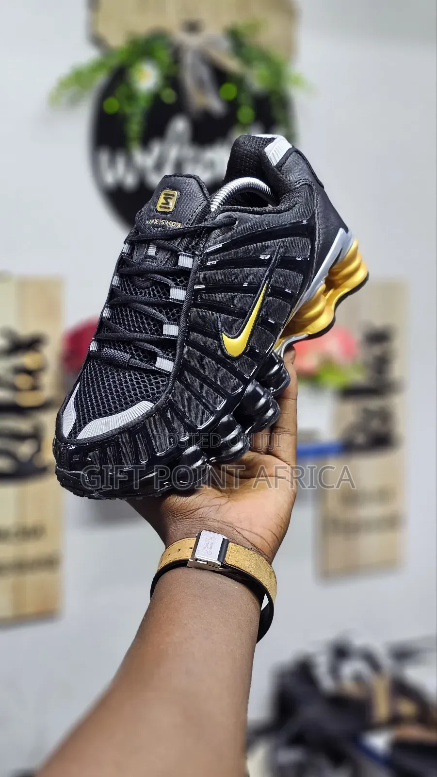 Black Gold Shock Sneakers for Men