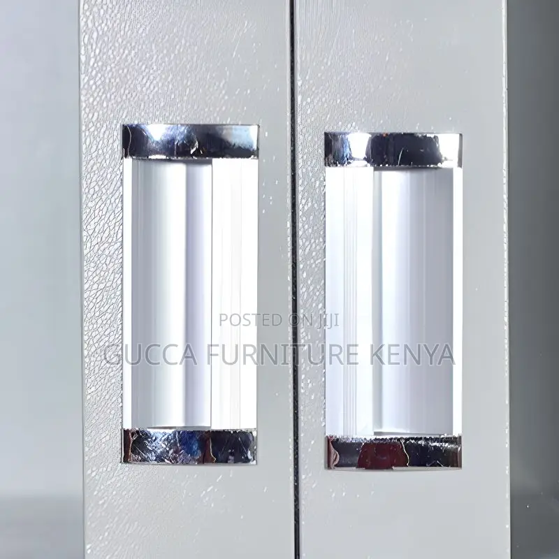 Cabinets: 2-Door Half Glasss/Steel Storage Cabinet