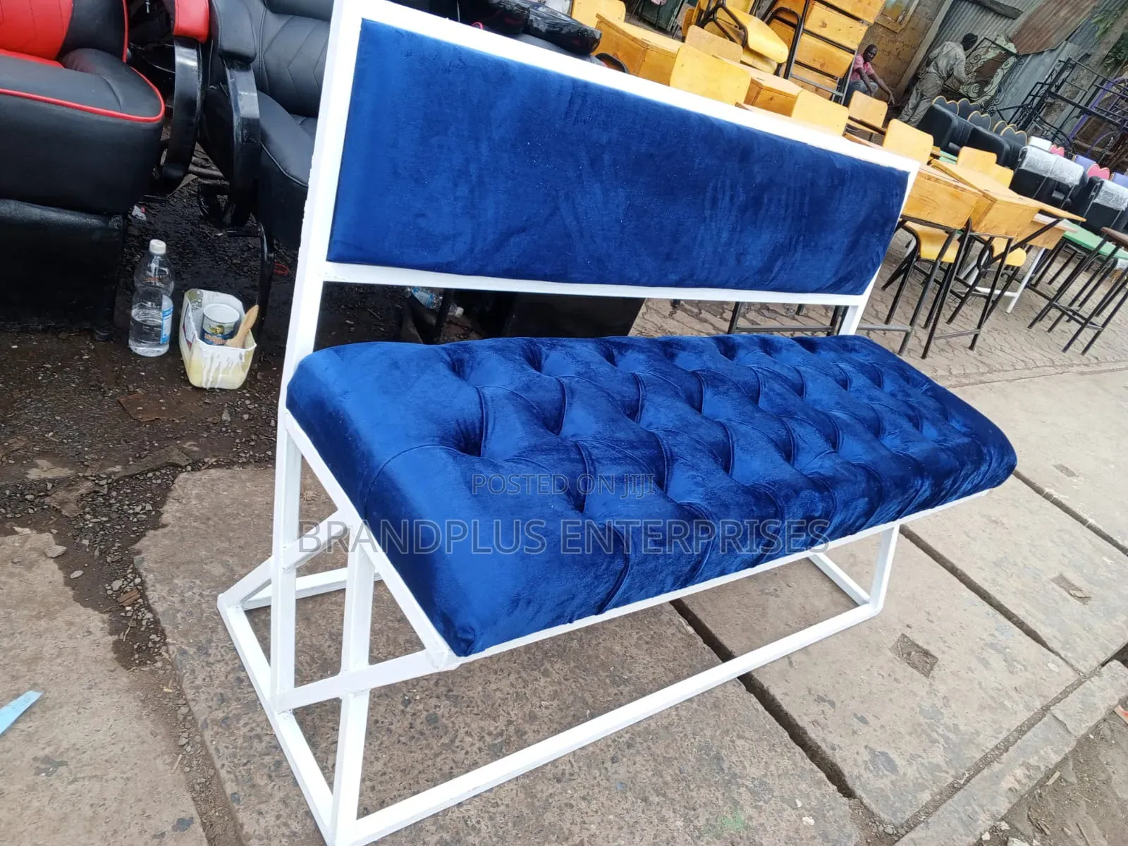 5ft Blue Waiting Bench