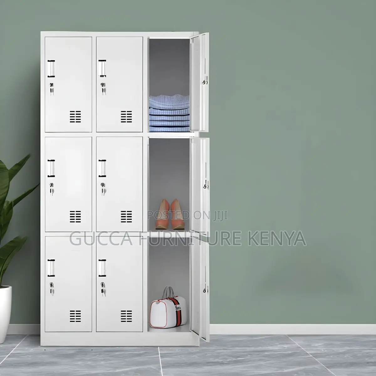 Cabinets: Steel Secure Storage Cabinet for 9 Person