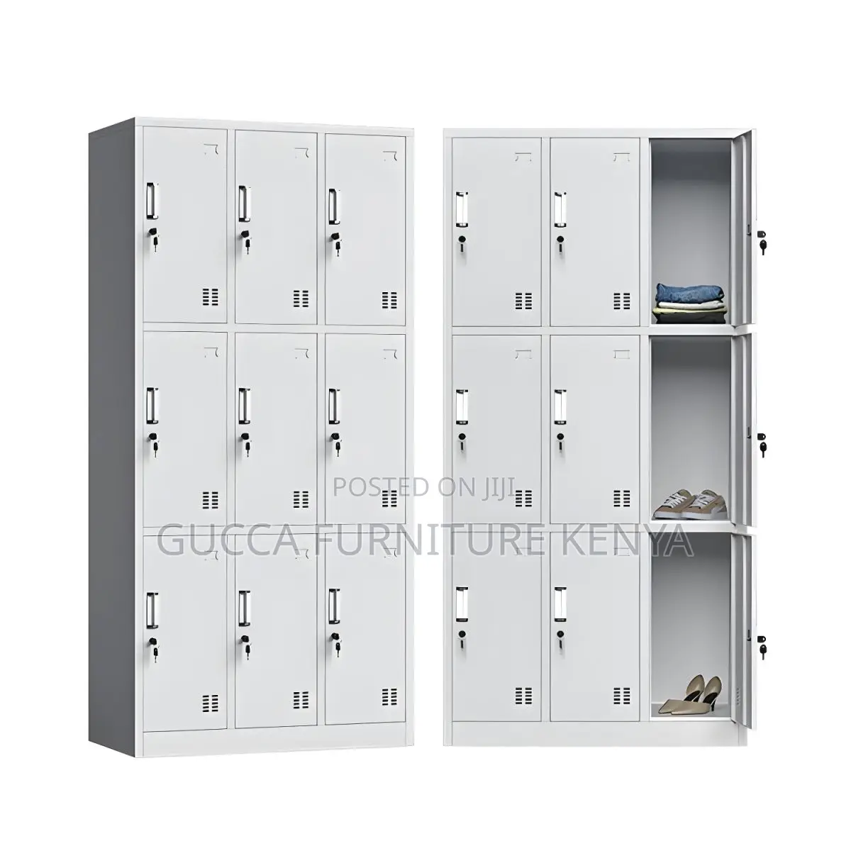 Cabinets: Steel Secure Storage Cabinet for 9 Person
