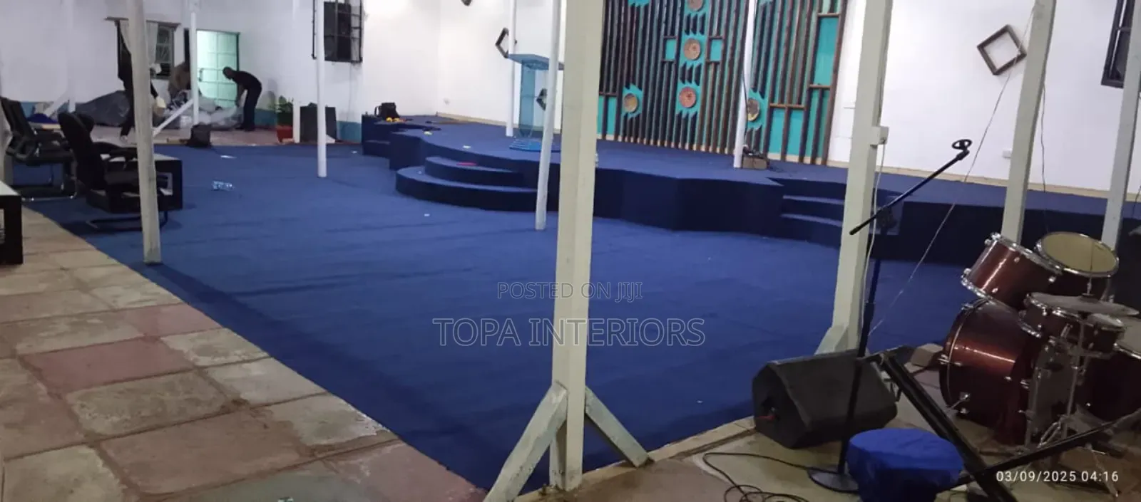 Navy Blue Delta Wall to Wall Flooring Carpets for Church