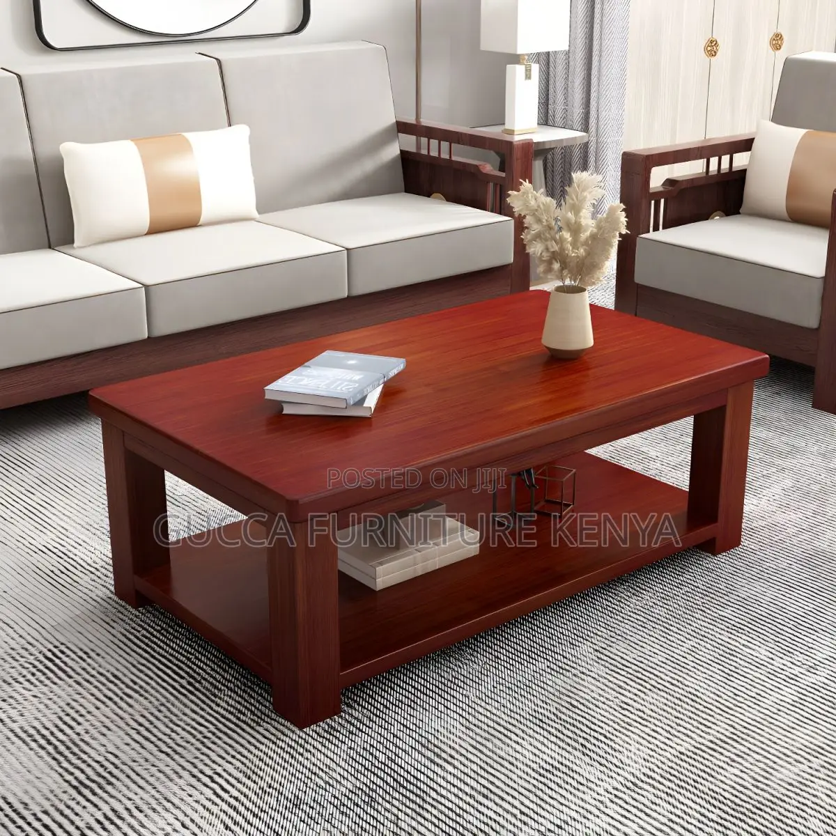 Coffee Tables:120cm Solid Wood Coffee Table With Four Legs