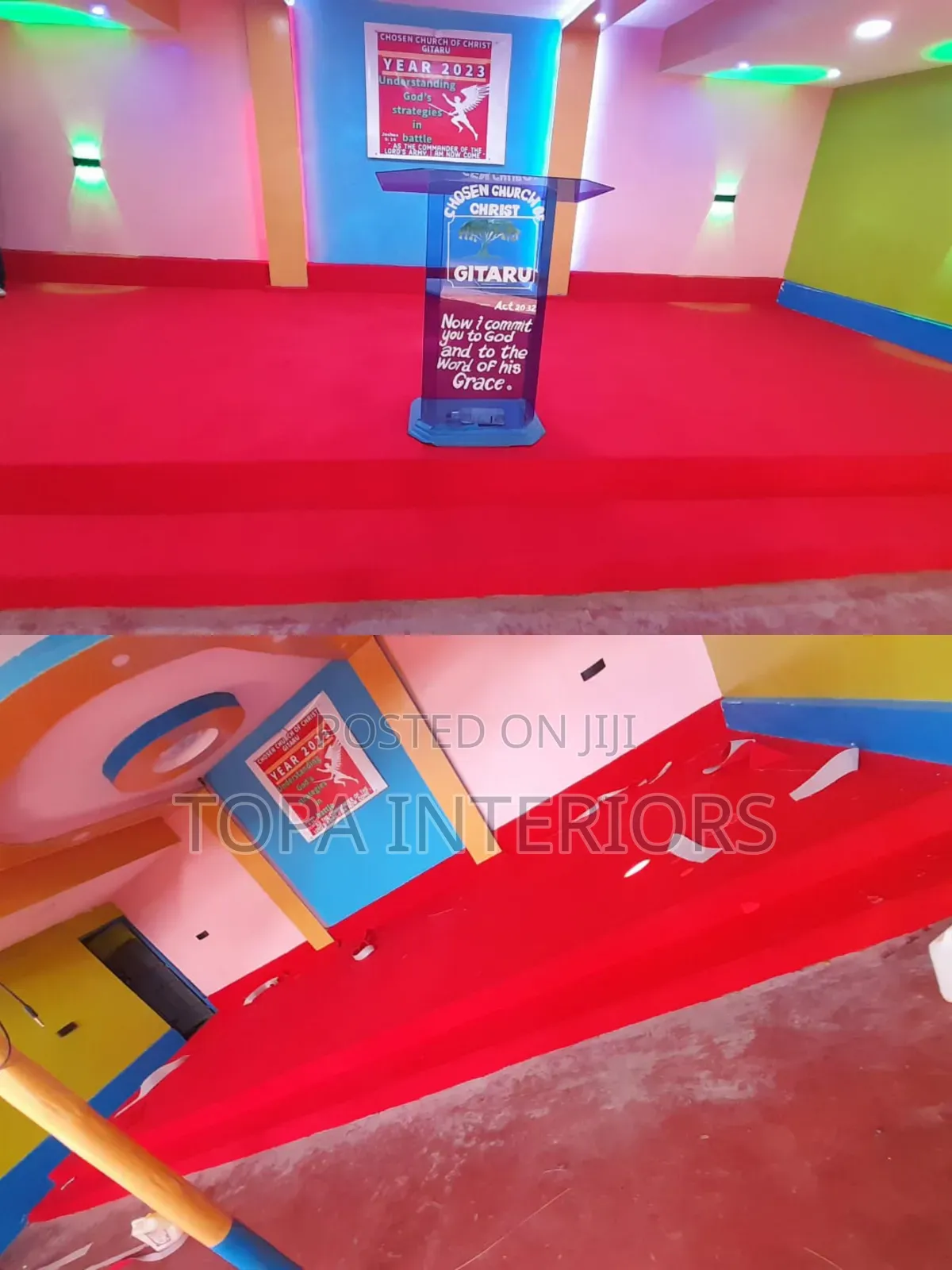 Church Decoration Red Carpets Flooring Supply and Fitting