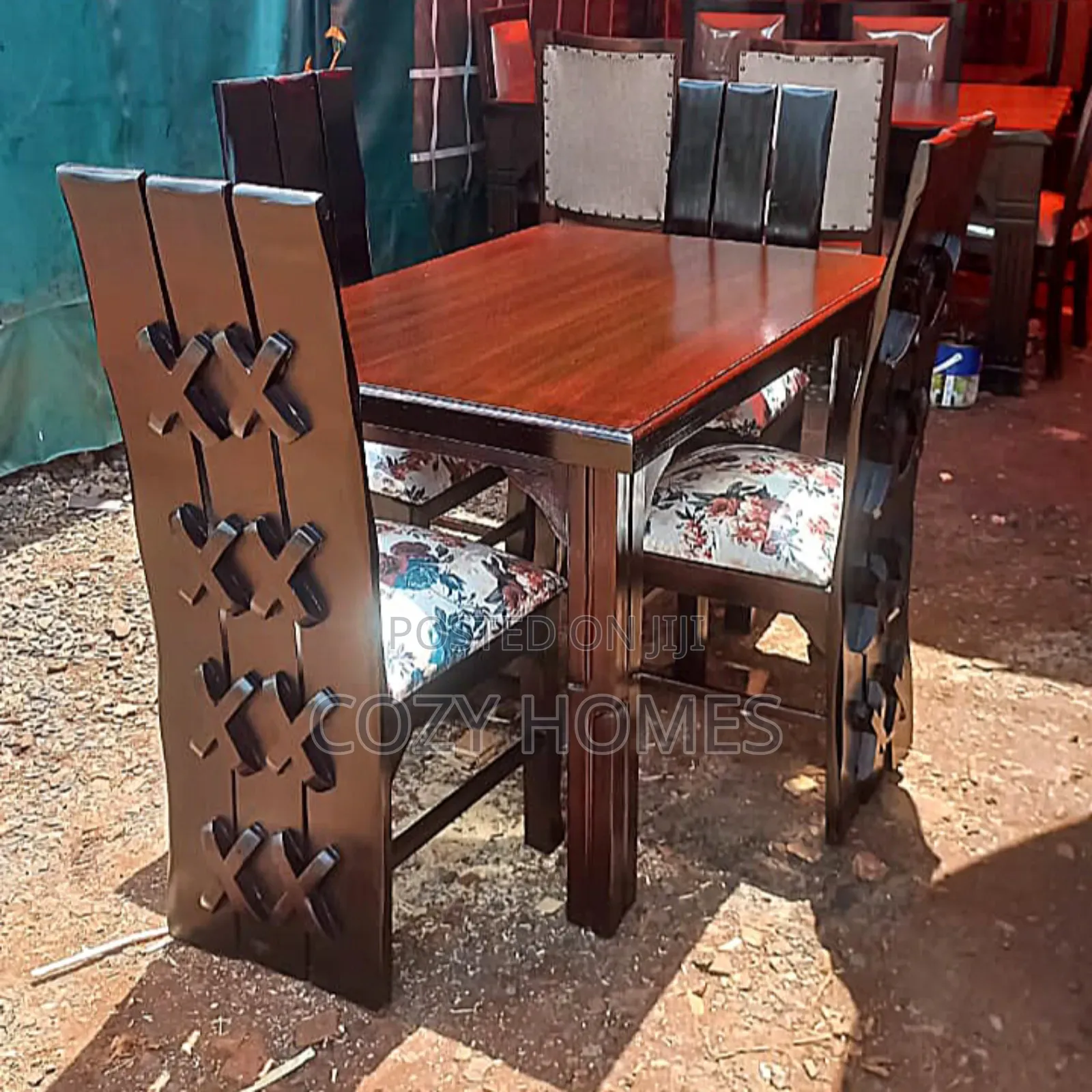 Dining Table, a Comfy, Brown 4 Seater Dining Set