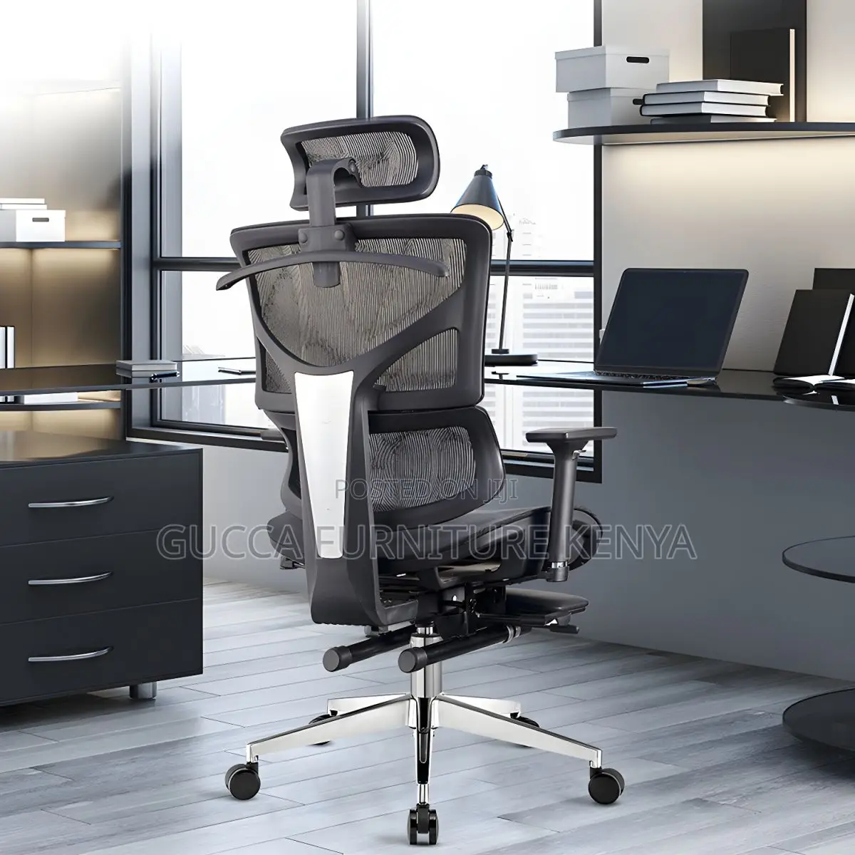 Office Chairs: Wheels Black Task High Back Orthopedic Chair