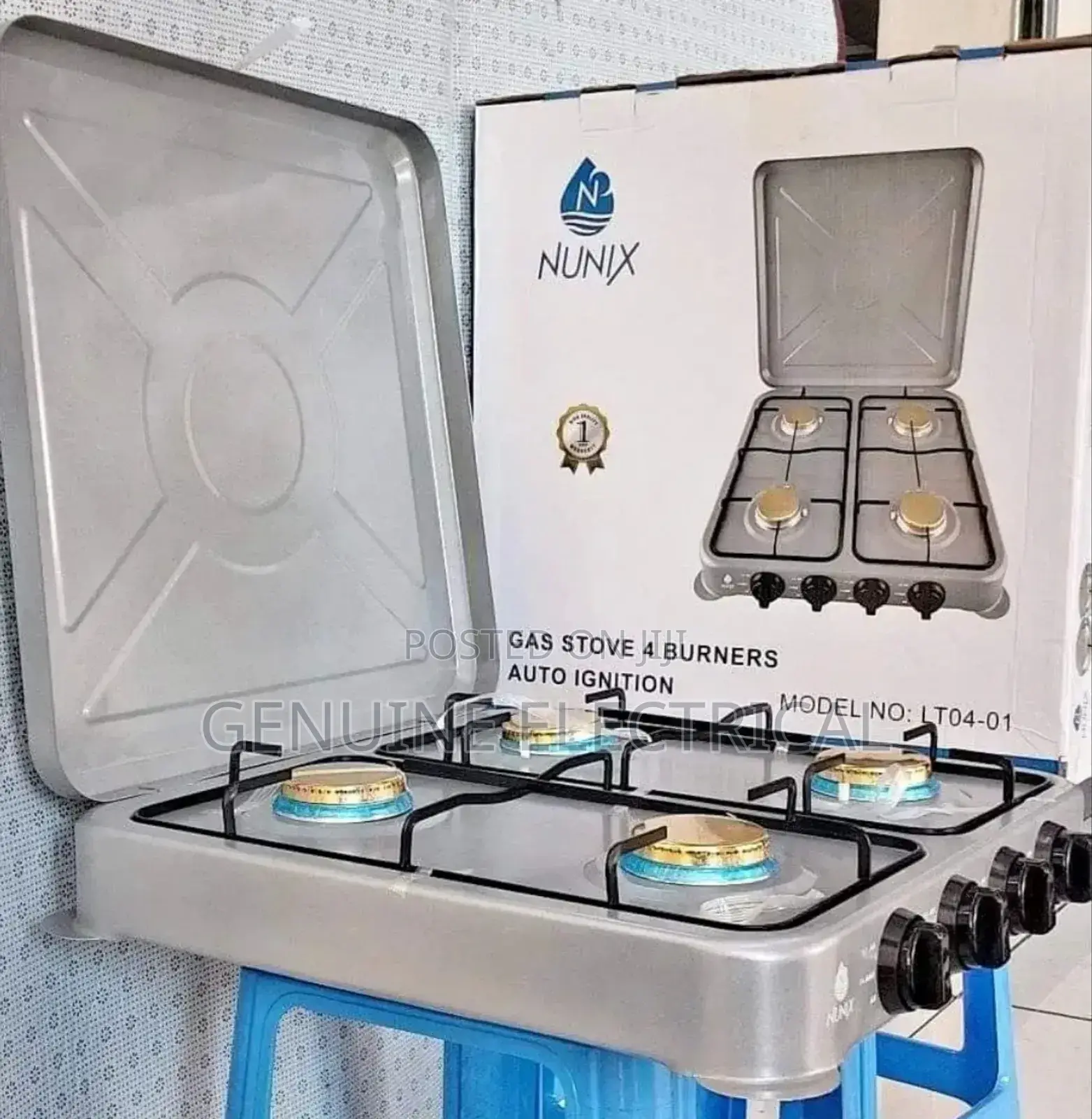 New Nunix All Gas Burner Auto Ignition Table Top Cooker
