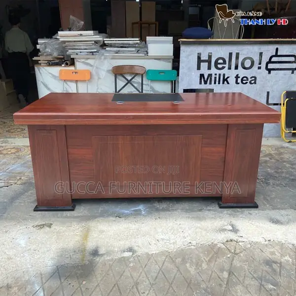 Office Tables:140cm Solid Mahogany Executive Table Office