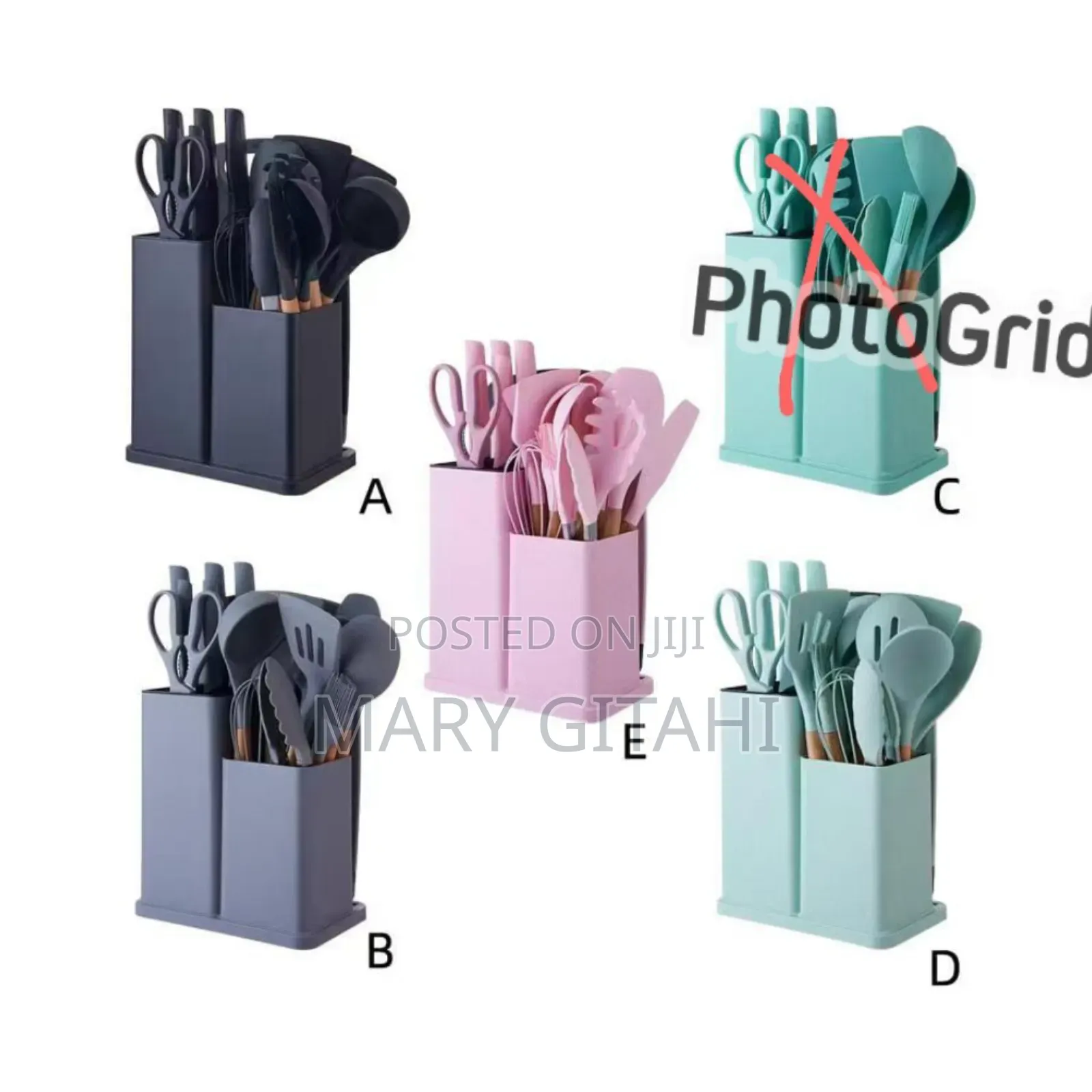 19pcs Cutlery Set With Silicon Spoon Set and Chopping Board at 