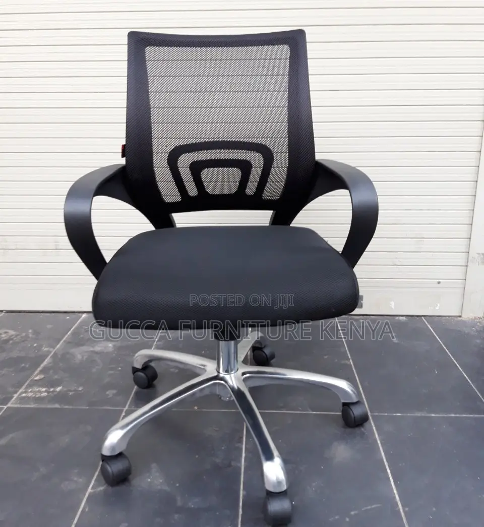 Office Chairs: Mesh Simple School Secretary Chair in Black
