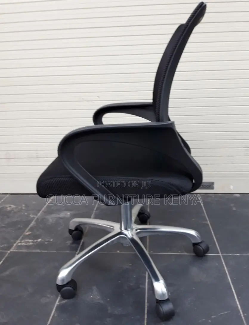Office Chairs: Mesh Simple School Secretary Chair in Black