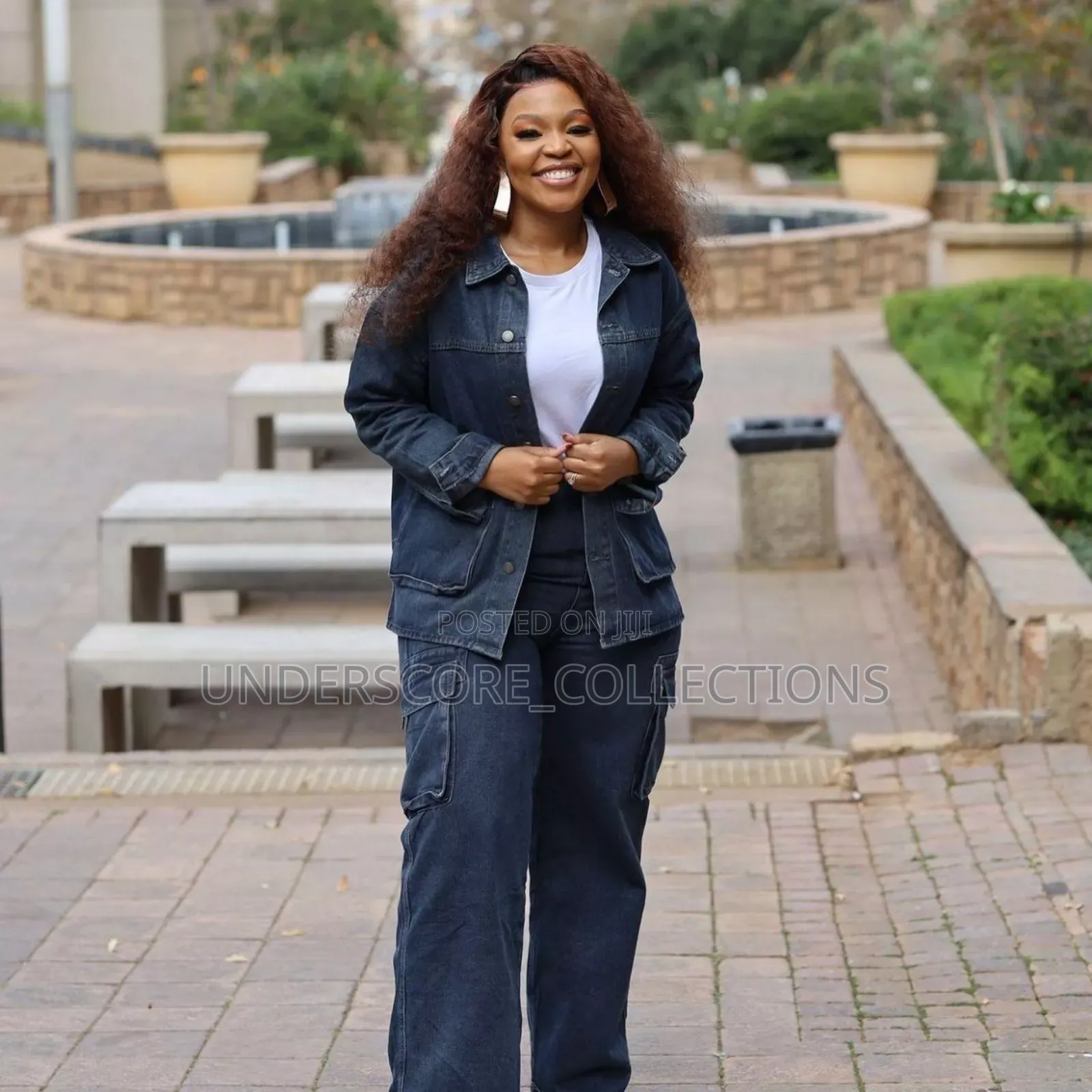 Denim Set With Cargo Pants for Ladies